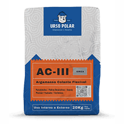 ARGAMASSA COLANTE ACIII CINZA 20KG - URSO POLAR - SUPER IMPER