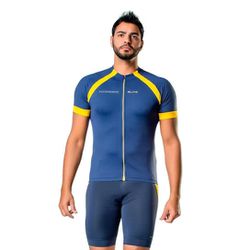 Camisa Manga Longa Elite Azul Marinho/amarelo - 4... - Station Bike