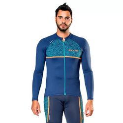 Camisa Manga Longa Elite Bike Experience Azul/lara... - Station Bike