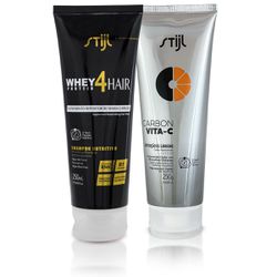 KIT HIDRONUTRICAO CARBON VITA C SHAMPOO WHEY - R10... - STIJL 