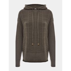 BLUSA EM TRICOT TRABALHADA COM CAPUZ MILITAR ANSEL... - STILOMOR