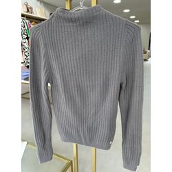 Blusa Malha Canelada Fio Pluma Cinza - 28360 - STILOMOR