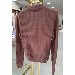 Blusa Malha Canelada Fio Pluma Marrom - 28361 - STILOMOR