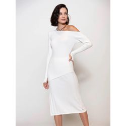 Blusa Canelada Ombro Único Biamar Branco - 24941 - STILOMOR