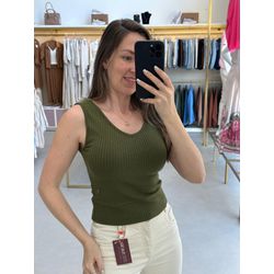 Regata Malha Canelada Petenatti Verde Militar - 26... - STILOMOR