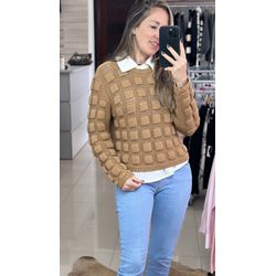 Blusa Ponto Gomo Anselmi Caramelo - 24480 - STILOMOR