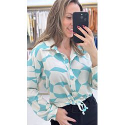 Camisa Estampada Kenia c Amarração - 24910 - STILOMOR