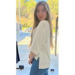 Blusa ampla mais alongada Branca - 26730 - STILOMOR