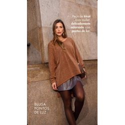 Blusa Tricot Ampla com Brilho - 16935 - STILOMOR