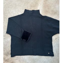 Blusa Trico Detalhe Punho Biamar Preto - 11921 - STILOMOR