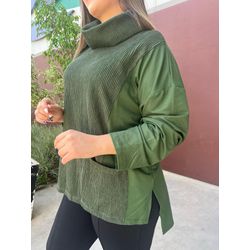 Blusa com Gola Removivel Verde - 23745 - STILOMOR
