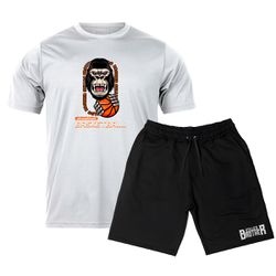 Kit Camiseta Branca e Bermuda Moletom Streetball B... - Stillo's Brother