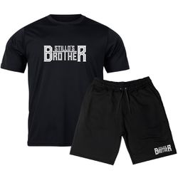 Kit Camiseta Preta e Bermuda Moletom Stillo's Brot... - Stillo's Brother