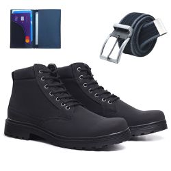 Bota Coturno Masculina Casual Cano Curto Com Carte... - Calçados Web Brasil