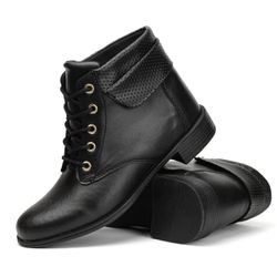 Bota Cuturno Com Detalhes e cadarço - 211 Preto - STREETWALKER