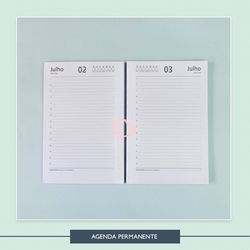 Miolo de Agenda Permanente - 13 5 x 20 - 7D4B40 - Studio Office K