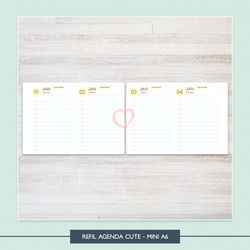 Agenda Mini 2025 - CUTE A6 - 2 dias - AG29PP - Studio Office K