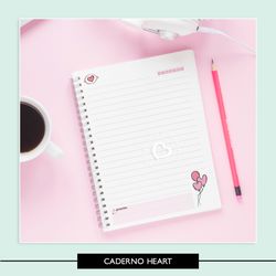 Miolo para Caderno - Heart - 7C475D - Studio Office K