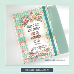 Kit Bloco Floral - Menta - KFM749 - Studio Office K