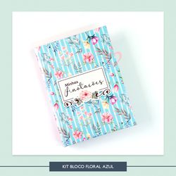 Kit Bloco Floral - Azul - FLO232 - Studio Office K