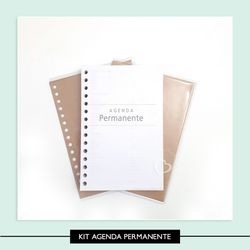 Kit Agenda Permanente - Forrado e Furado - 404B7D - Studio Office K