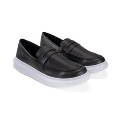 Tênis Slip Sintético Casual Idealle Couro Preto - ... - SENHOR DOS CALÇADOS