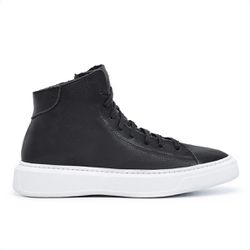 Bota Guitte Arpoador Preto Couro Legítimo - BOTA A... - SENHOR DOS CALÇADOS