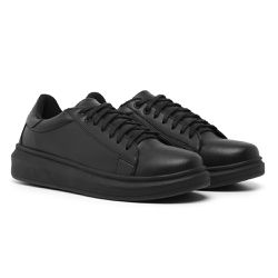 Tenis Style Idealle Preto Sola Preta Couro - cad p... - SENHOR DOS CALÇADOS