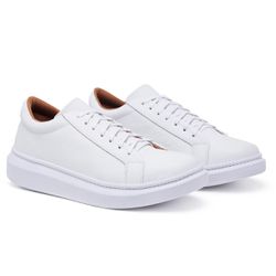 Tenis Casual Idealle All White Couro Legítimo - CA... - SENHOR DOS CALÇADOS