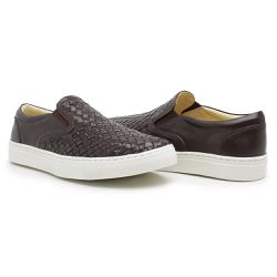 Sapato Loafer Guitte Iate Trisse Café Couro Legíti... - SENHOR DOS CALÇADOS