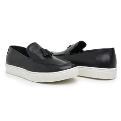 Sapato Loafer Guitte Bambulim Preto Couro Legítimo... - SENHOR DOS CALÇADOS