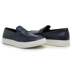 Tenis Casual Idealle Penny Loafer Gravata Azul Mar... - SENHOR DOS CALÇADOS