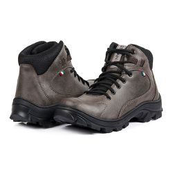 Bota Coturno Adventure Parma Couro Eco Cafe - STEF... - SENHOR DOS CALÇADOS