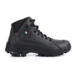 Bota Coturno Adventure Parma Couro Eco Preto - STE... - SENHOR DOS CALÇADOS