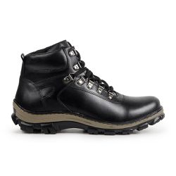 Bota Coturno Adventure Piemonte Couro Eco Preto - ... - SENHOR DOS CALÇADOS