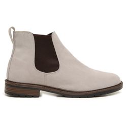 Bota Guitte Chelsea Off White Couro Camurça - bota... - SENHOR DOS CALÇADOS