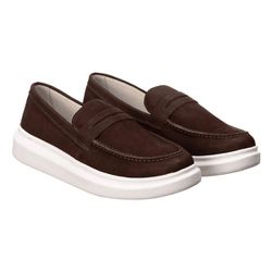 Sapato Loafer Guitte Slip On Marrom Couro Legítimo... - SENHOR DOS CALÇADOS