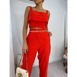 Cropped Alfaiataria Vermelho Ane