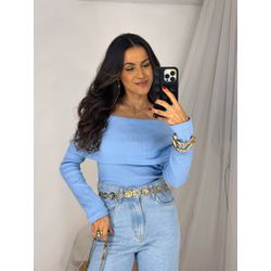 Blusa Ombro a Ombro Azul Bebe Bourn