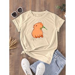 Camiseta Estampada Frente Capivara Comendo Matinho... - Atacado Leandrinho