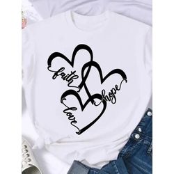 Camiseta Estampada Frente Fé Amor Esperança - FAIT... - Atacado Leandrinho