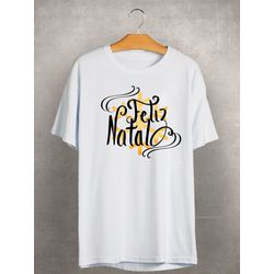 Camiseta Estampada Frente Feliz Natal Dourado - FE... - Atacado Leandrinho