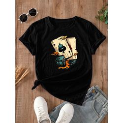 Camiseta Estampada Frente Carta Baralho Old School... - Atacado Leandrinho