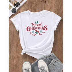 Camiseta Estampada Frente Natal Merry Christmas Si... - Atacado Leandrinho