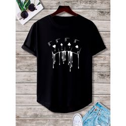 Camiseta Estampada Frente Baralho de Cartas Ases -... - Atacado Leandrinho