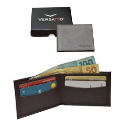 Carteira Horizontal Slim Masculina Feminina em Cou... - Atacado Leandrinho