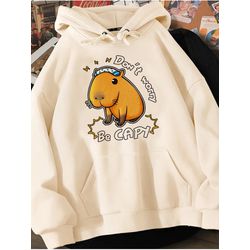Moletom Bege Estampa Frente Capivara Dont Worry Be... - Atacado Leandrinho