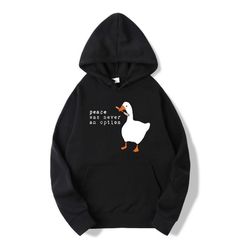 Moletom Preto Estampa Frente Pato Paz Nunca Foi Um... - Atacado Leandrinho