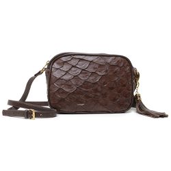 Bolsa Pequena em Couro de Pirarucu (Arapaima gigas... - Taia 