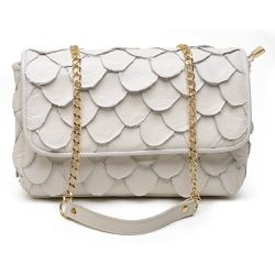 Bolsa em Couro de Pirarucu (Arapaima Gigas) Off Wh... - Taia 